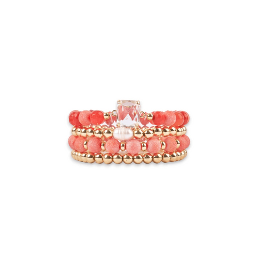 Bracciale Multifilo con Microcristalli Arancio - Mya Accessories