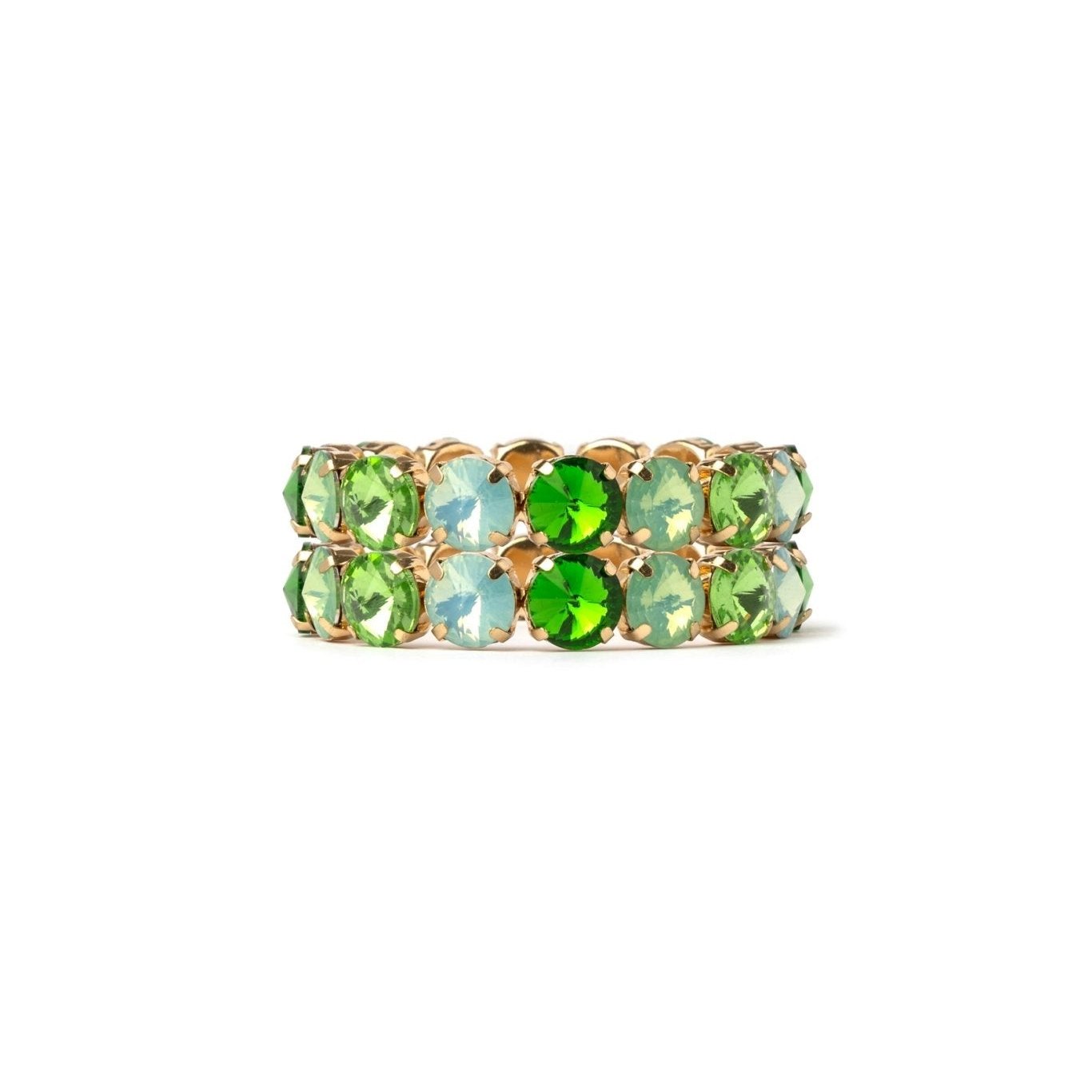 Bracciale Doppio Filo con Pietre in Vetro dai Toni Verde - Mya Accessories