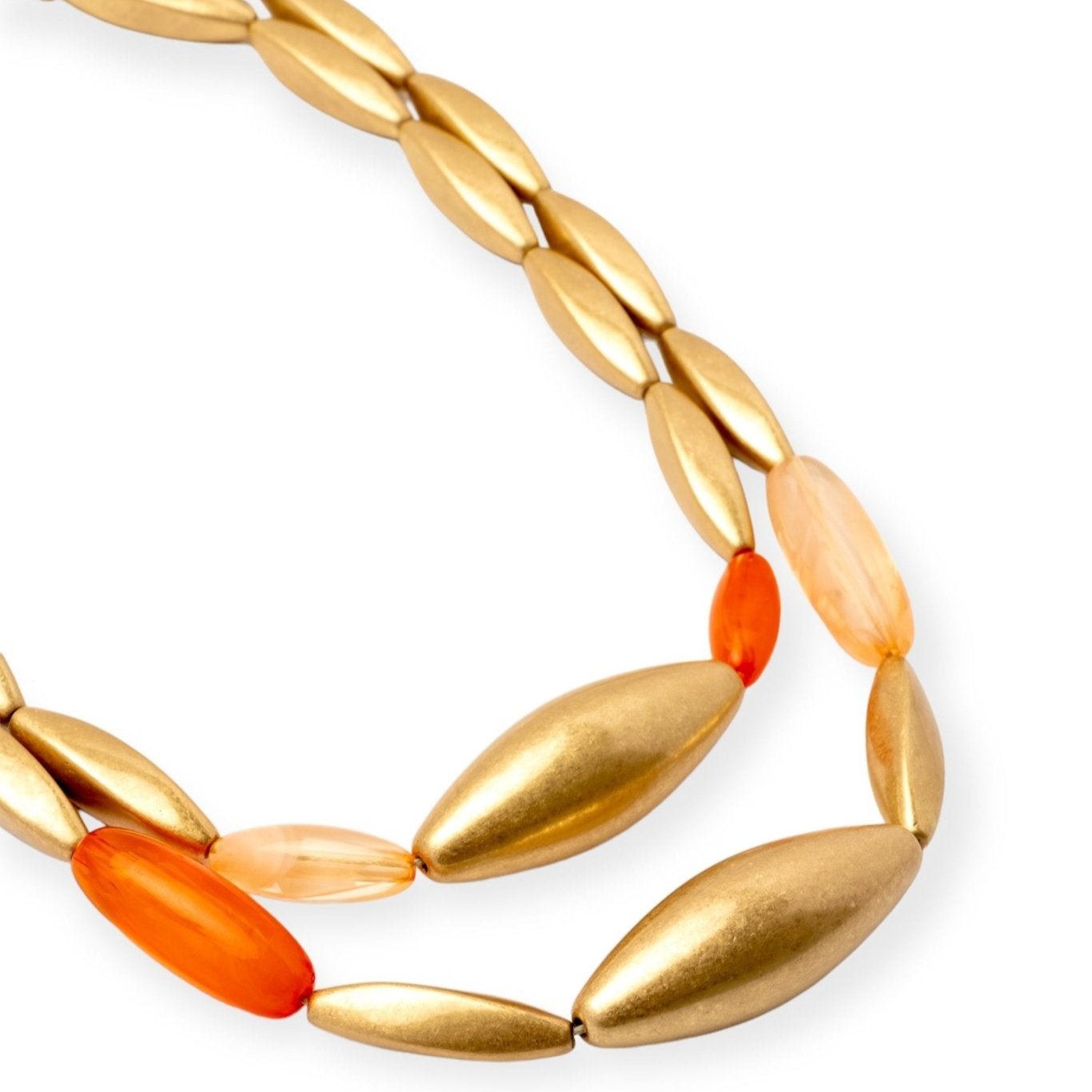 Collana a due fili con inserti arancio - Mya Accessories