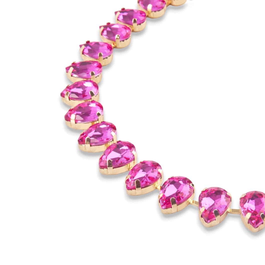 Girocollo in vetro a goccia fucsia - Mya Accessories
