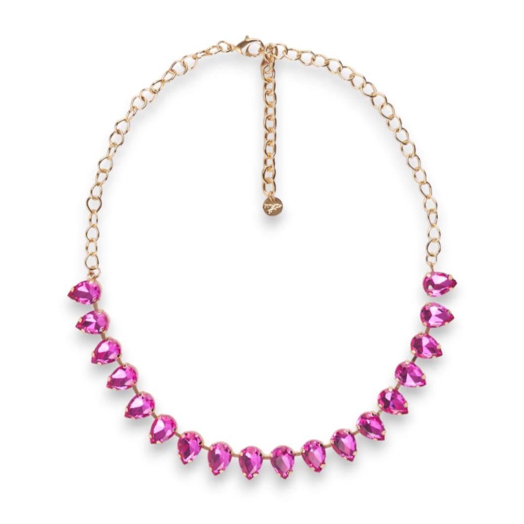 Girocollo in vetro a goccia fucsia - Mya Accessories