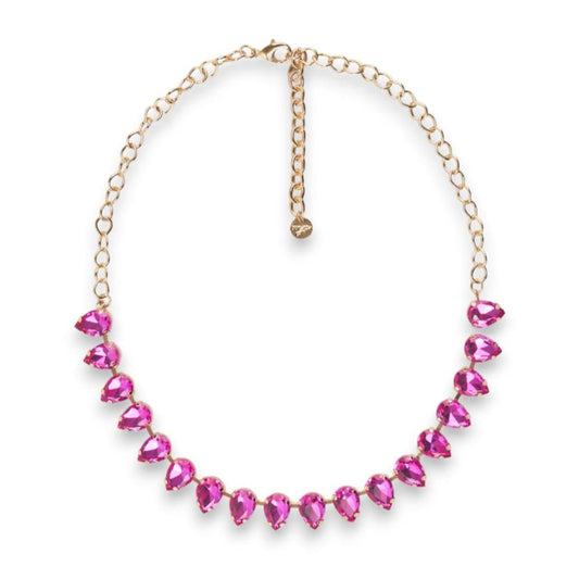Girocollo in vetro a goccia fucsia - Mya Accessories