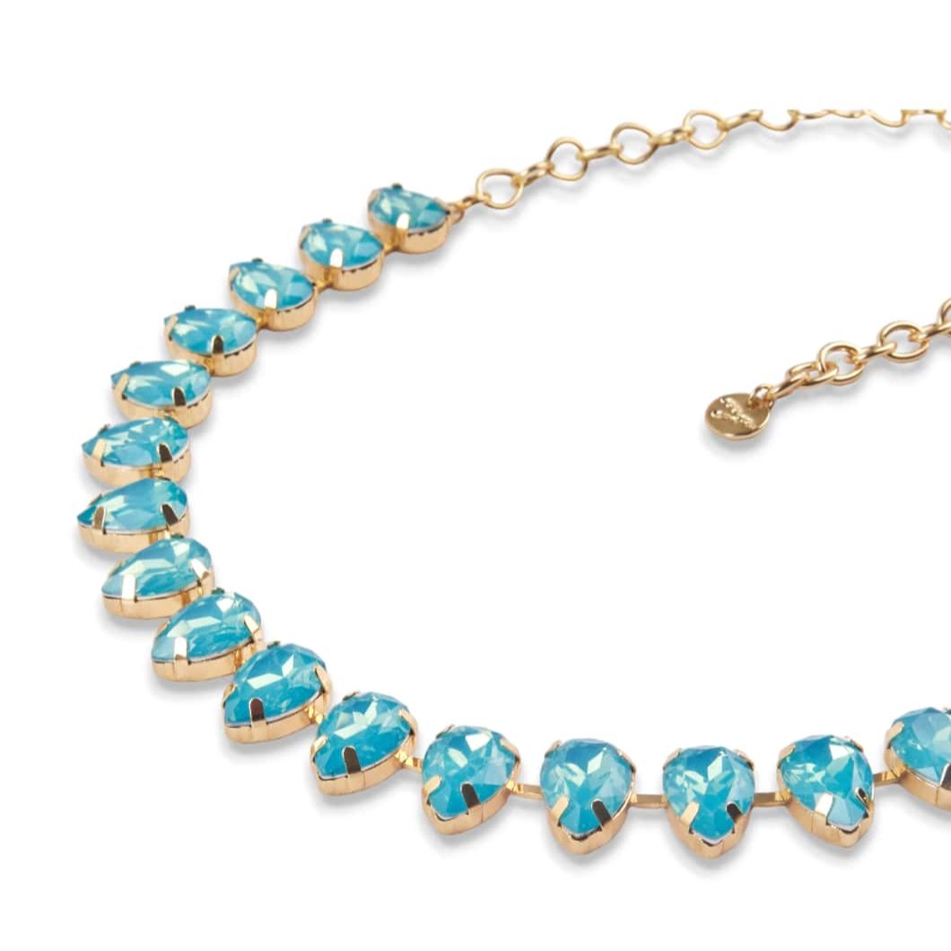 Girocollo in vetro a goccia blu