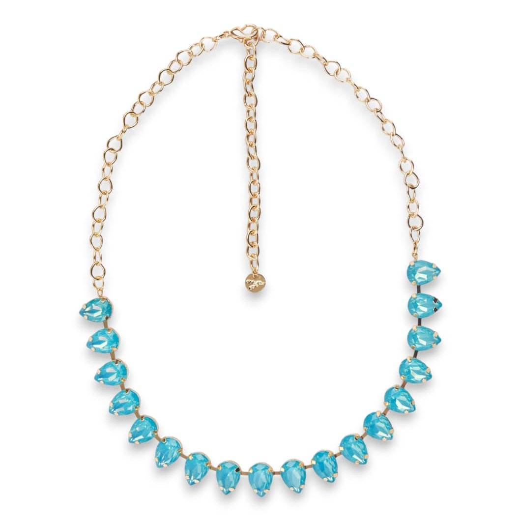 Girocollo in vetro a goccia blu