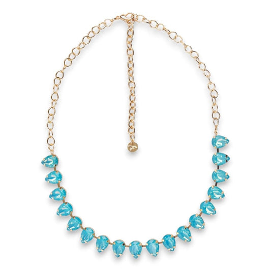 Girocollo in vetro a goccia blu