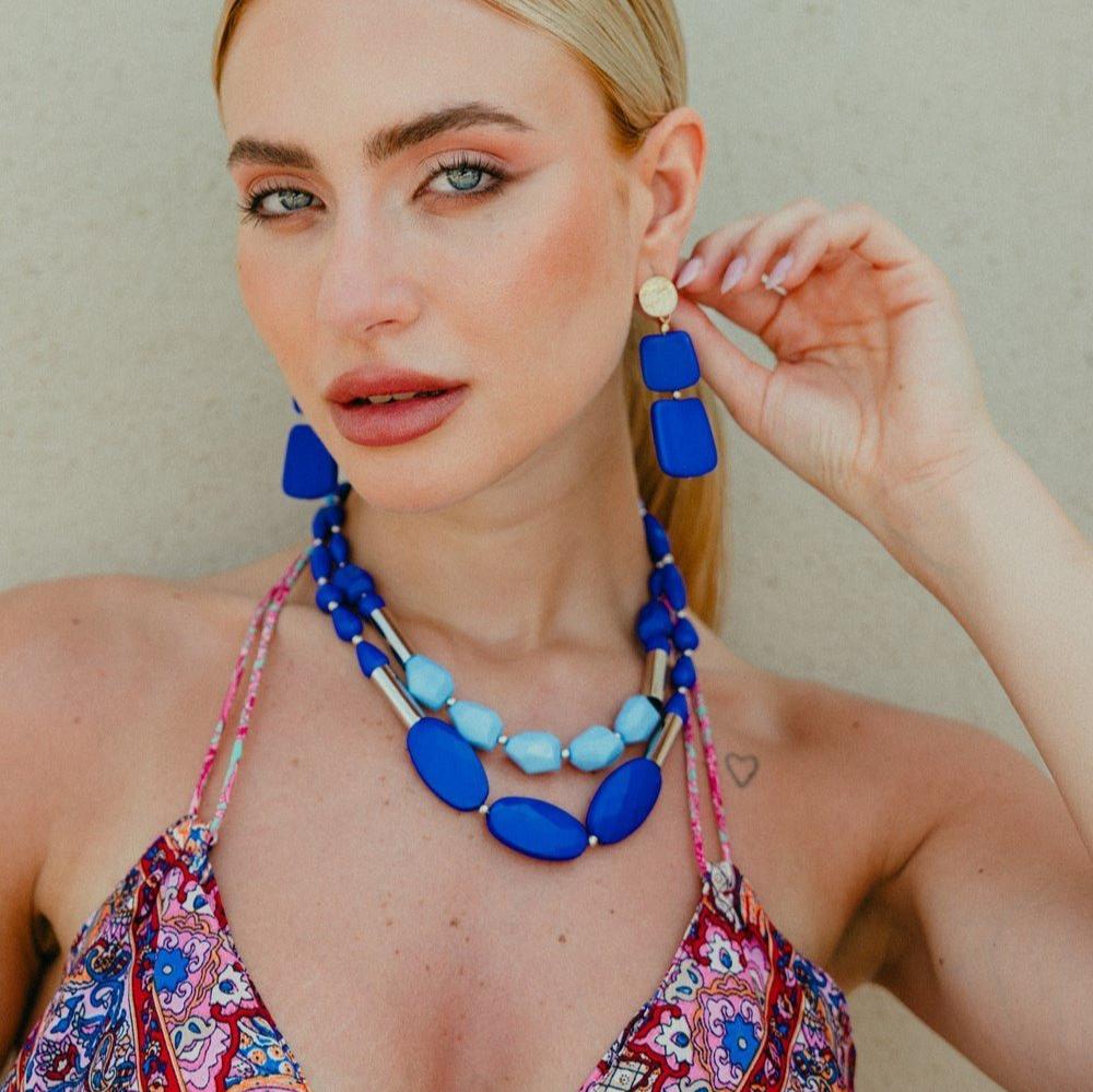 Collana multiliena tono blu - Mya Accessories