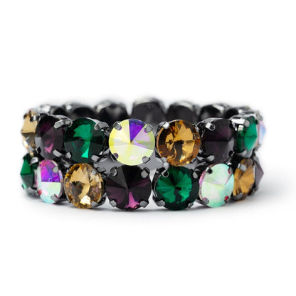 Bracciale a 2 fili con pietre in vetro petrolio - Mya Accessories