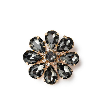 Spilla a fiore con pietre in vetro grigio - Mya Accessories