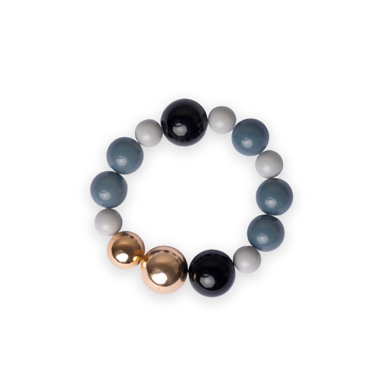 Bracciale elastico con sfere in acrilico sui toni blu - Mya Accessories