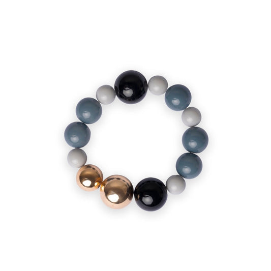 Bracciale elastico con sfere in acrilico sui toni blu - Mya Accessories