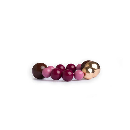 Bracciale elastico con sfere in acrilico sui toni del viola - Mya Accessories