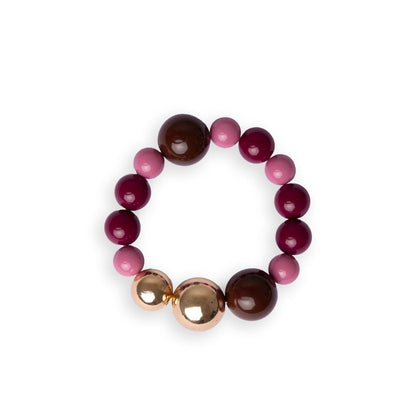 Bracciale elastico con sfere in acrilico sui toni del viola - Mya Accessories