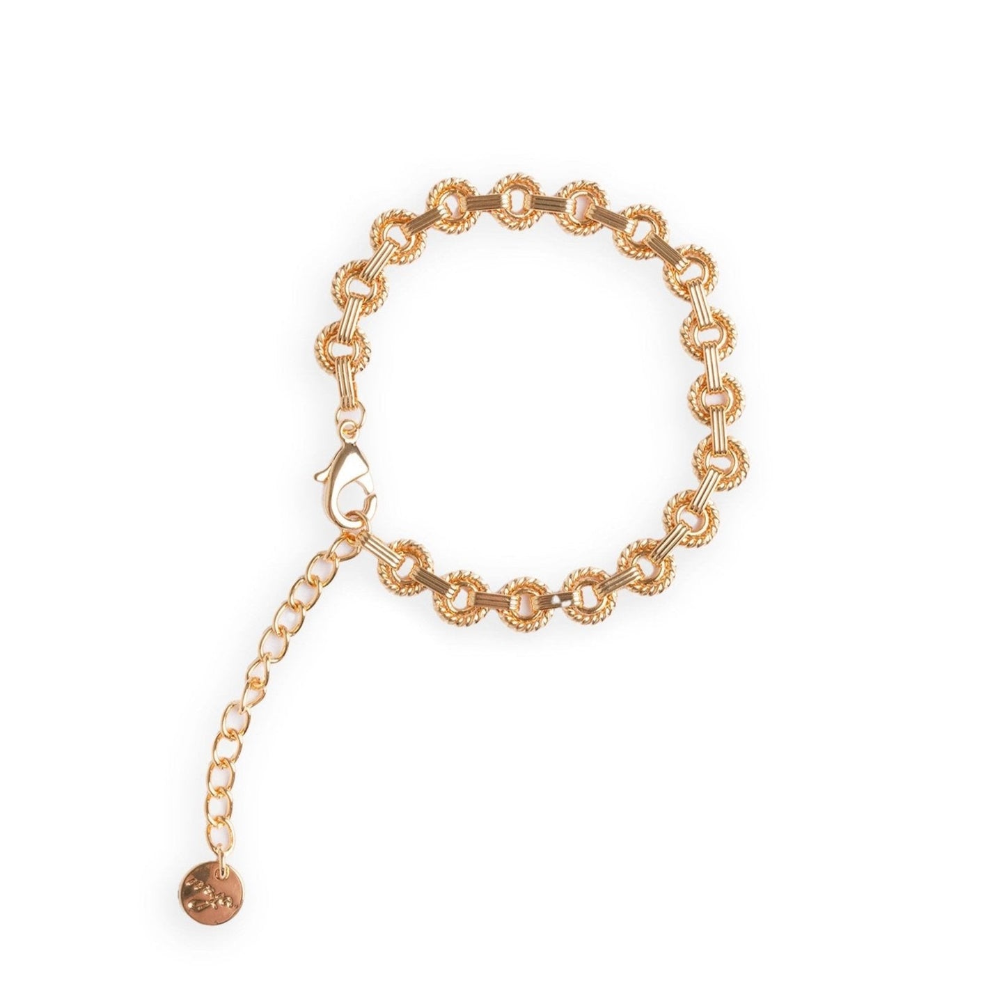 Bracciale a maglia stretta circolare in metallo colore oro - Mya Accessories