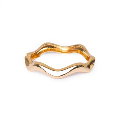 Bracciale a base esagonale rigido a manetta in metallo colore oro lucido - Mya Accessories