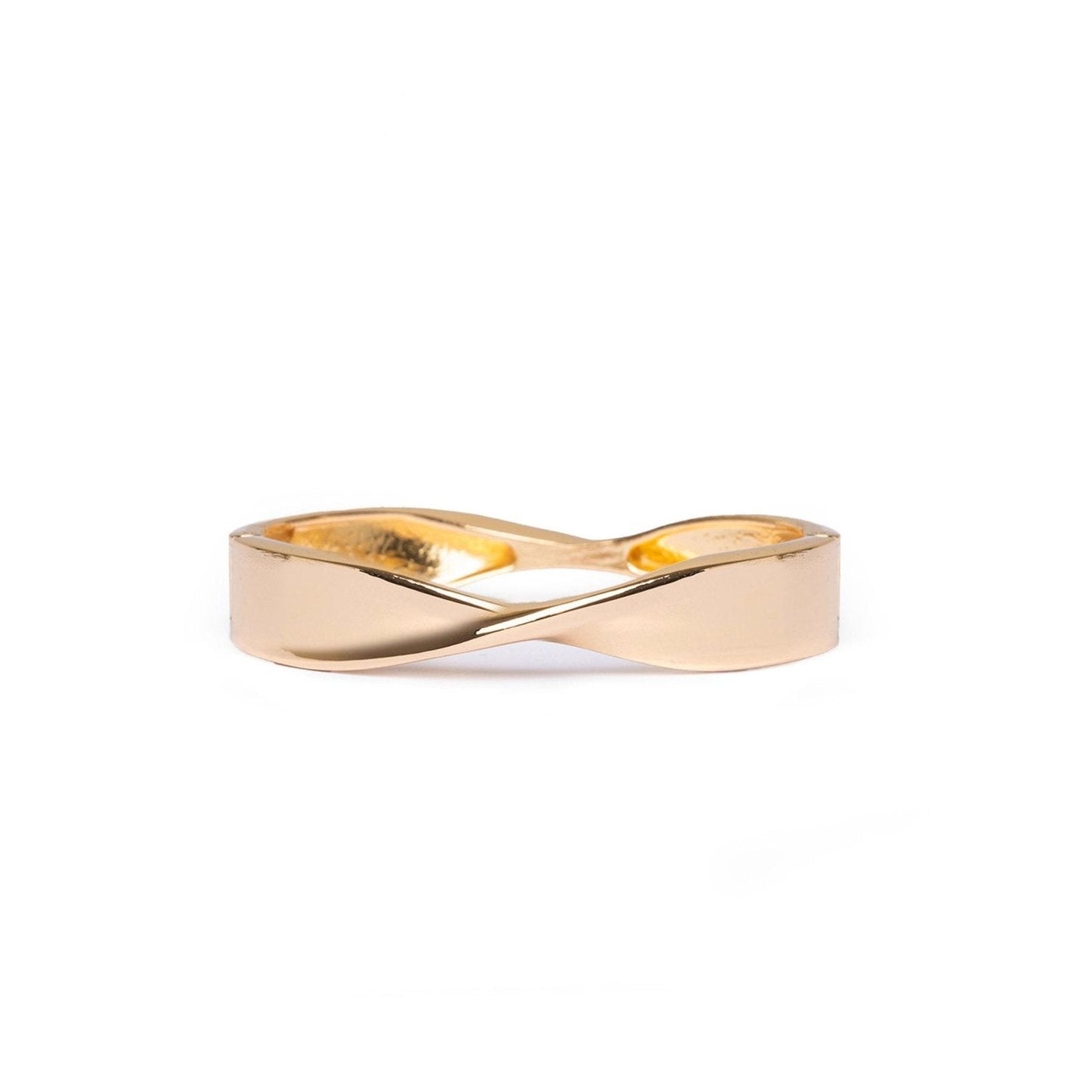 Bracciale rigido a manetta design sinuoso in metallo colore oro lucido - Mya Accessories