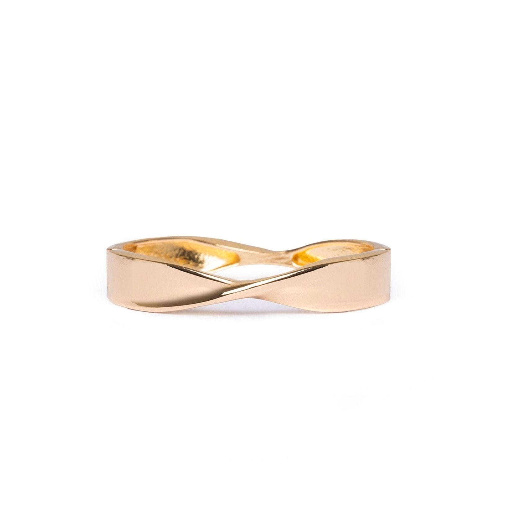 Bracciale rigido a manetta design sinuoso in metallo colore oro lucido - Mya Accessories