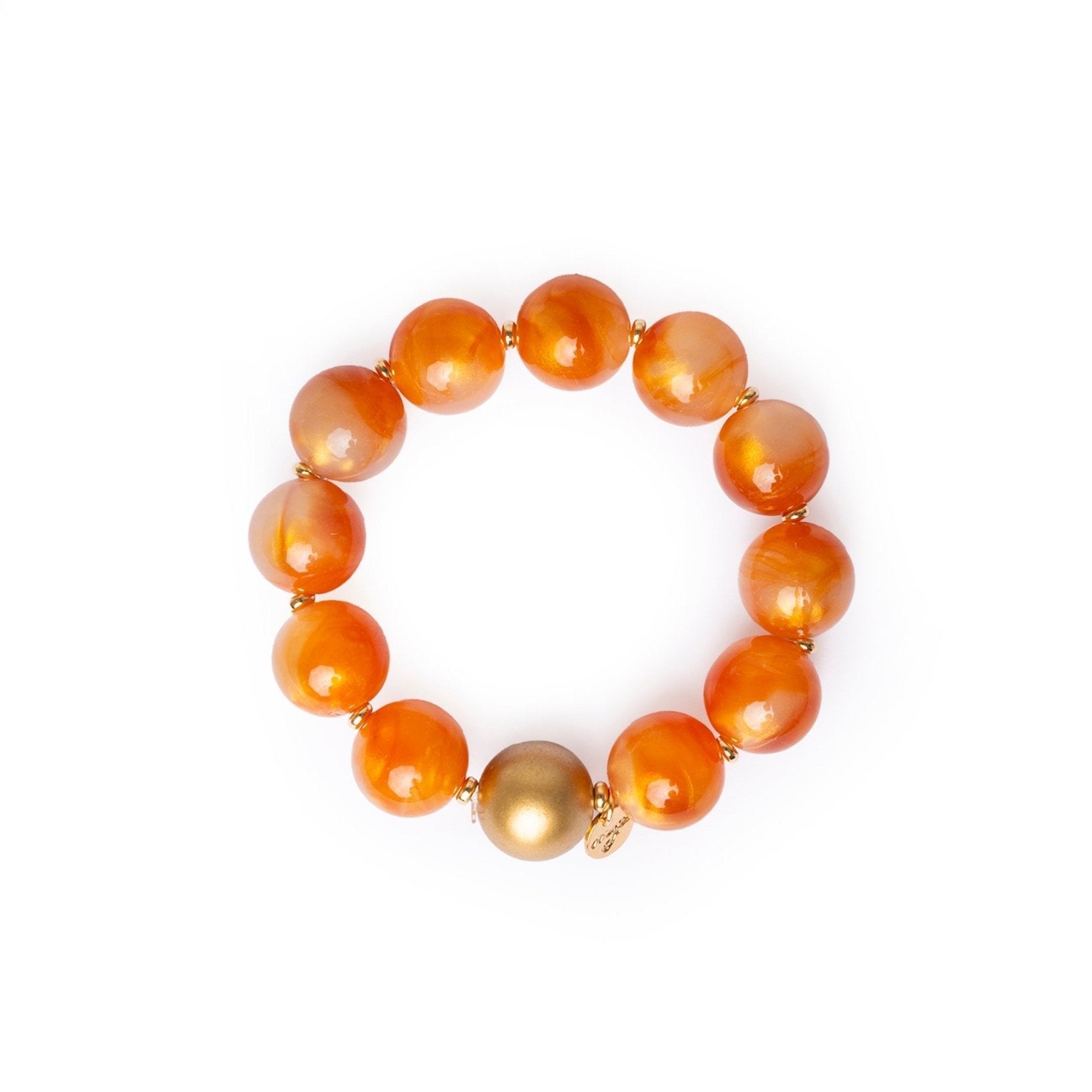 Bracciale elastico con sfere dalle nuances arancio - Mya Accessories