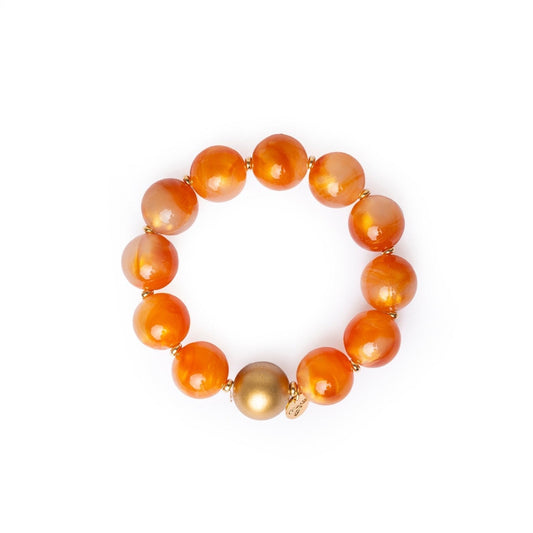 Bracciale elastico con sfere dalle nuances arancio - Mya Accessories