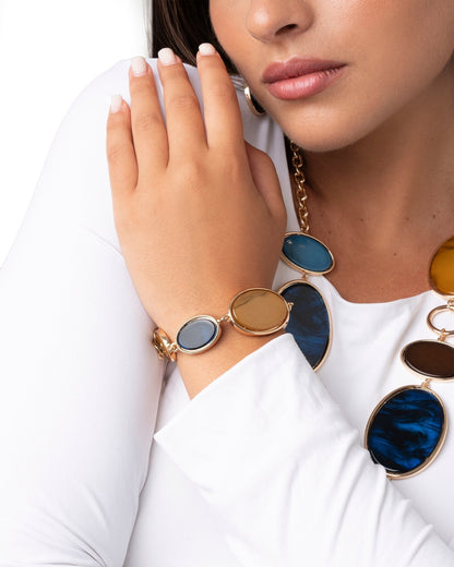 Bracciale con inserti ovali multicolore - Mya Accessories