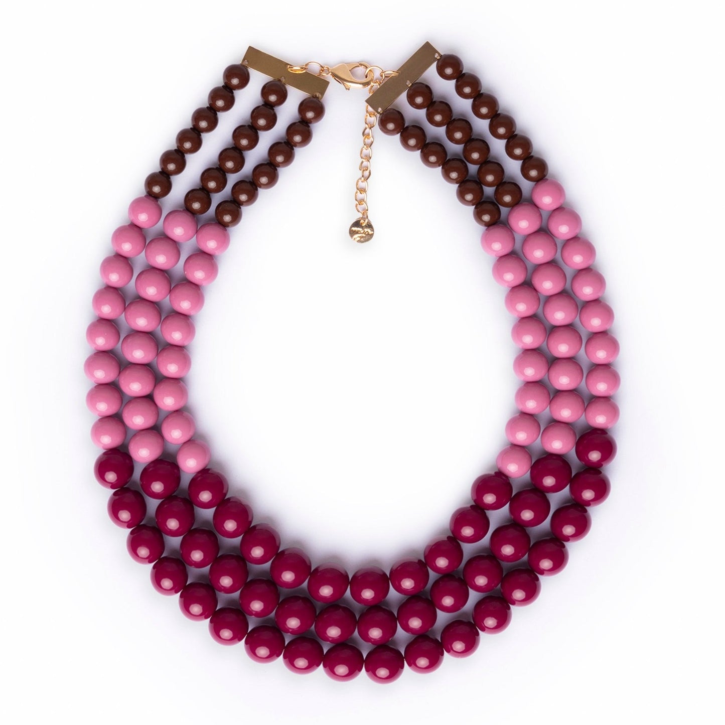Collana girocollo multilinee con sfere in acrilico tono viola