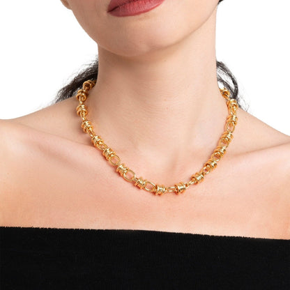 Collana girocollo in maglia in metallo colore oro lucido - Mya Accessories
