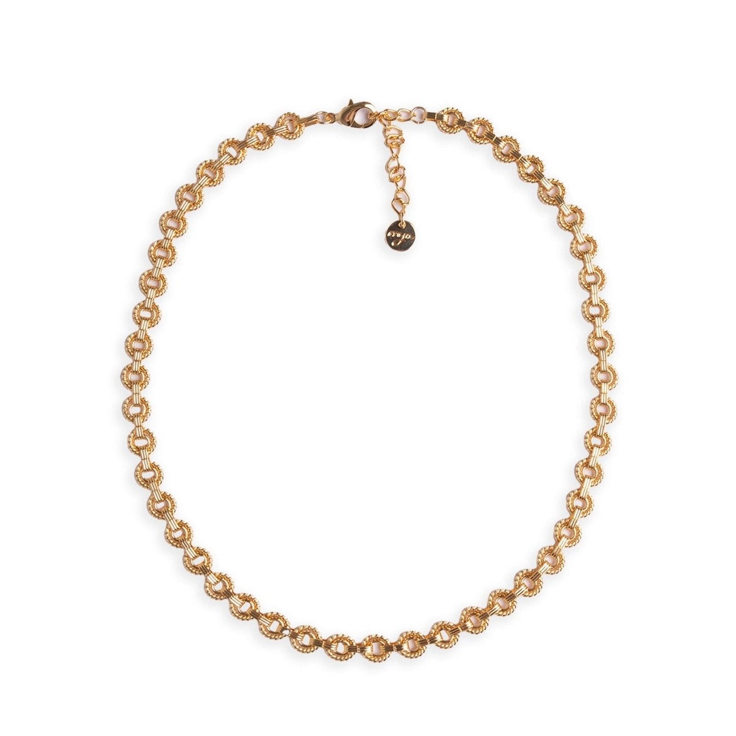 Collana girocollo a maglia stretta circolare in metallo colore oro - Mya Accessories