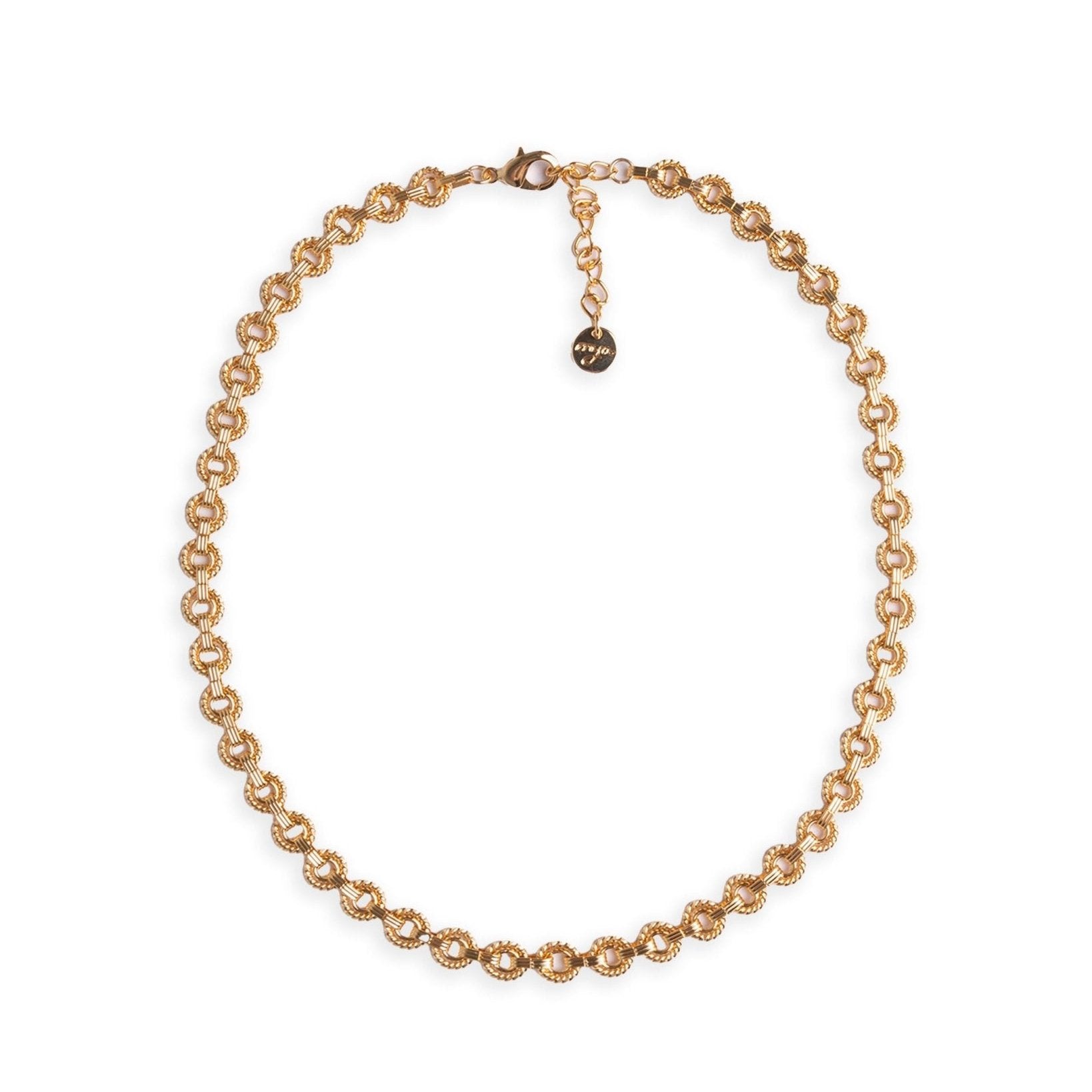 Collana girocollo a maglia stretta circolare in metallo colore oro - Mya Accessories