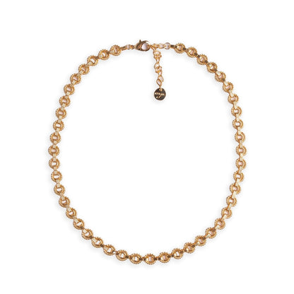 Collana girocollo a maglia stretta circolare in metallo colore oro - Mya Accessories