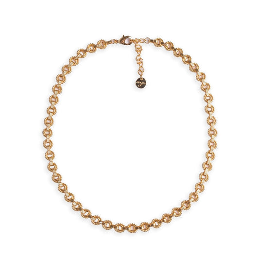 Collana girocollo a maglia stretta circolare in metallo colore oro - Mya Accessories