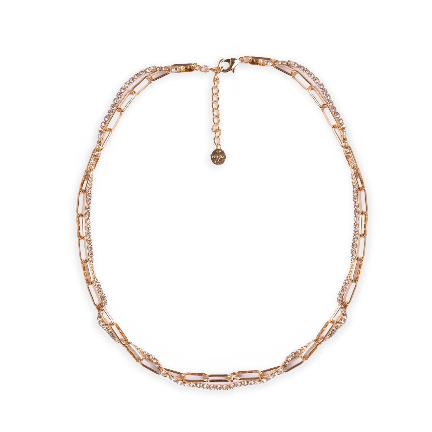 Collana girocollo a catena doppio filo strass cristallo e metallo - Mya Accessories