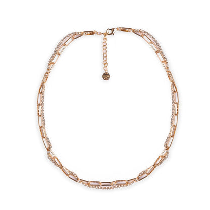 Collana girocollo a catena doppio filo strass cristallo e metallo - Mya Accessories