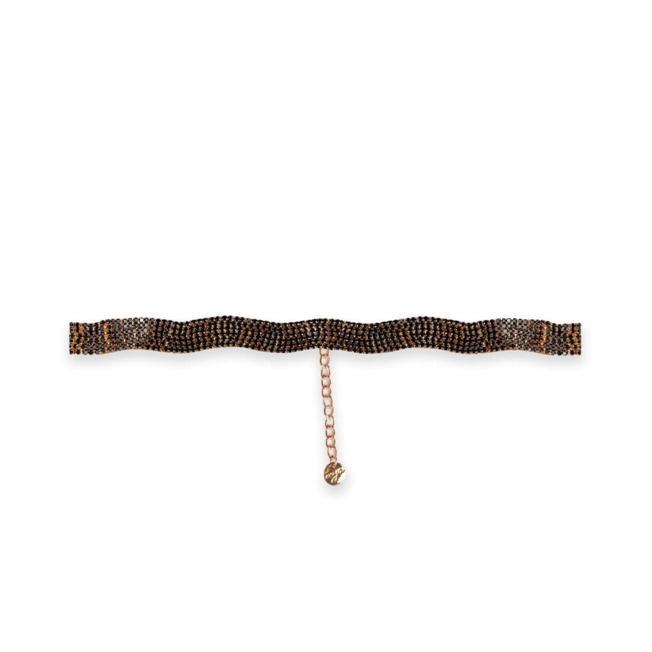 Collana girocollo a fascia con strass neri - Mya Accessories