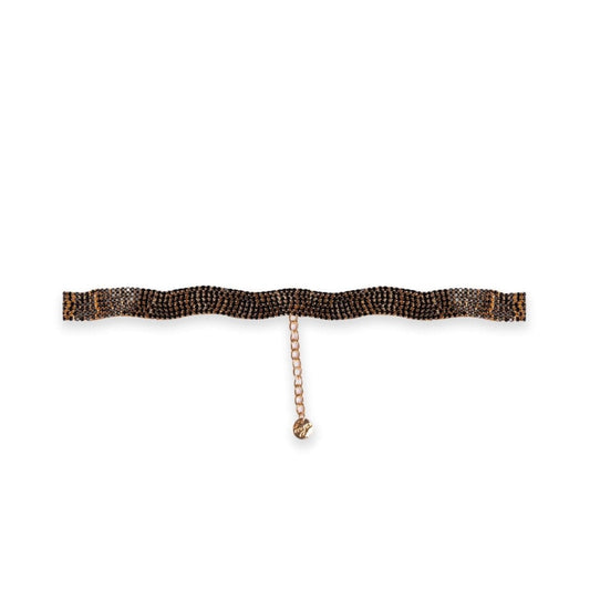 Collana girocollo a fascia con strass neri - Mya Accessories