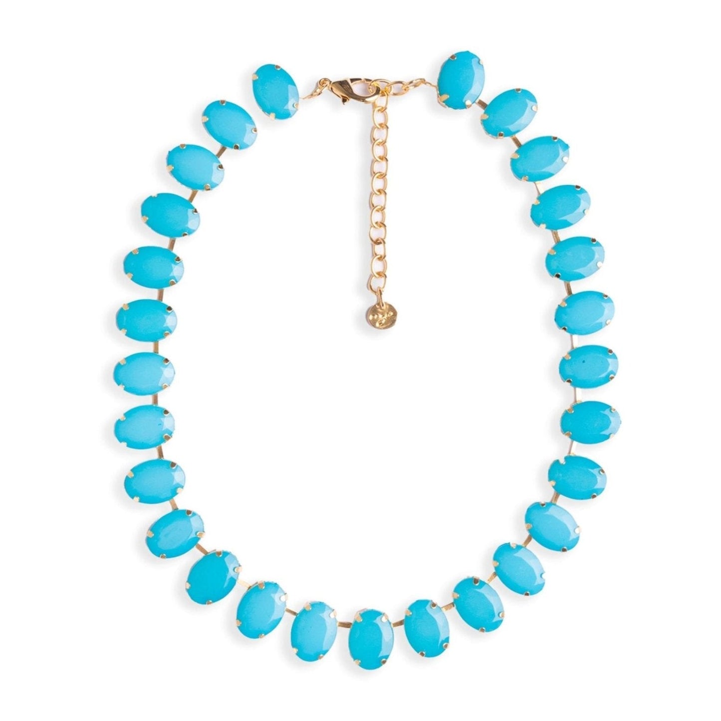 Collana girocollo con pietre ovali in resina ceruleo - Mya Accessories