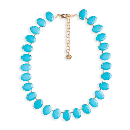 Collana girocollo con pietre ovali in resina ceruleo - Mya Accessories