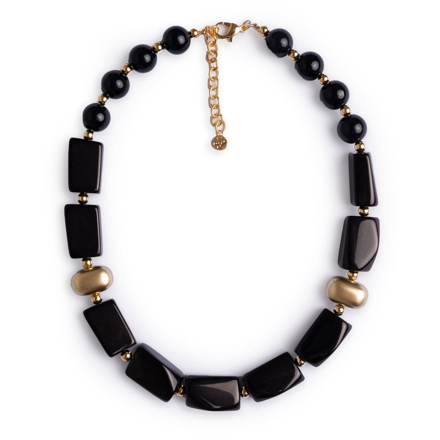 Collana girocollo in resina ed acrilico nero