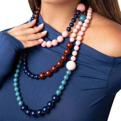 Collana lunga con sfere multicolore in acrilico - Mya Accessories