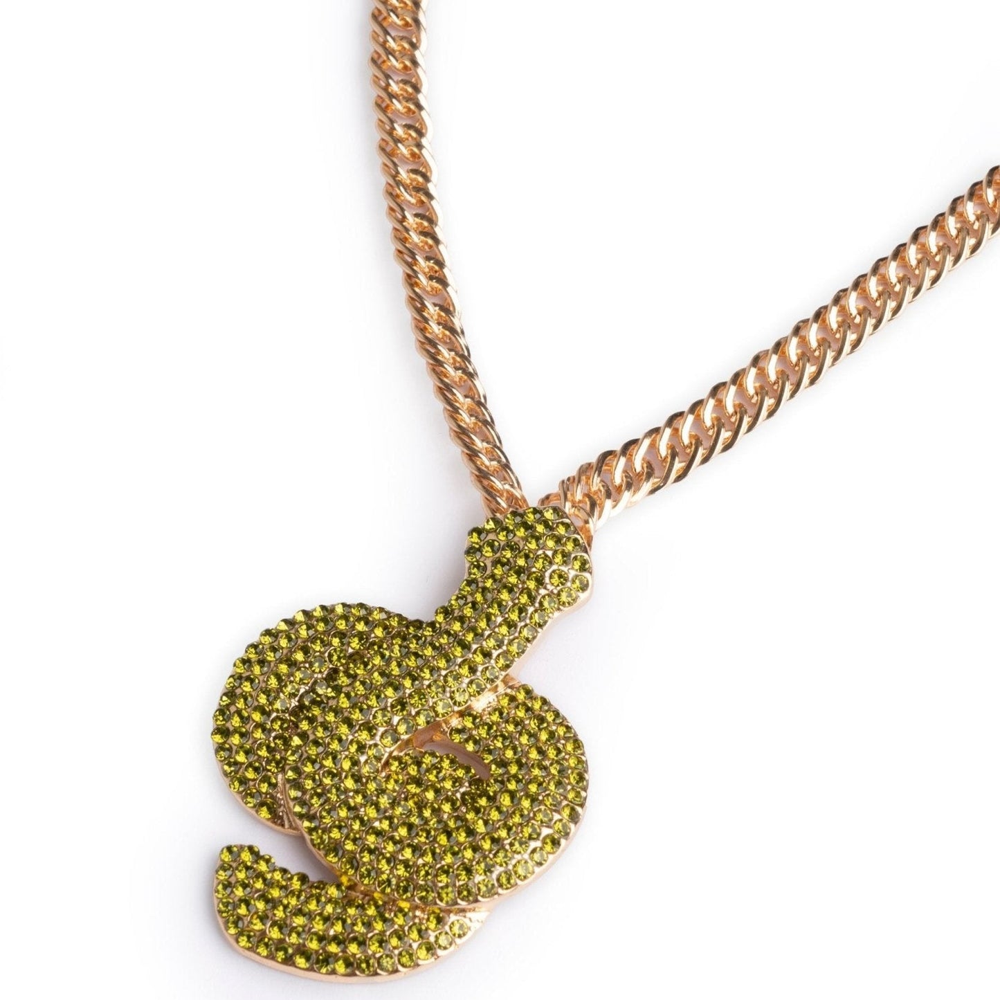 Collana girocollo a catena con pendente a forma di serpente con strass verdi - Mya Accessories
