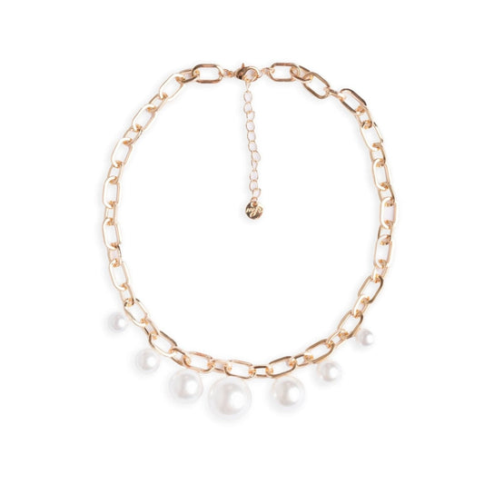 Collana girocollo a catena con sfere perlate pendenti - Mya Accessories
