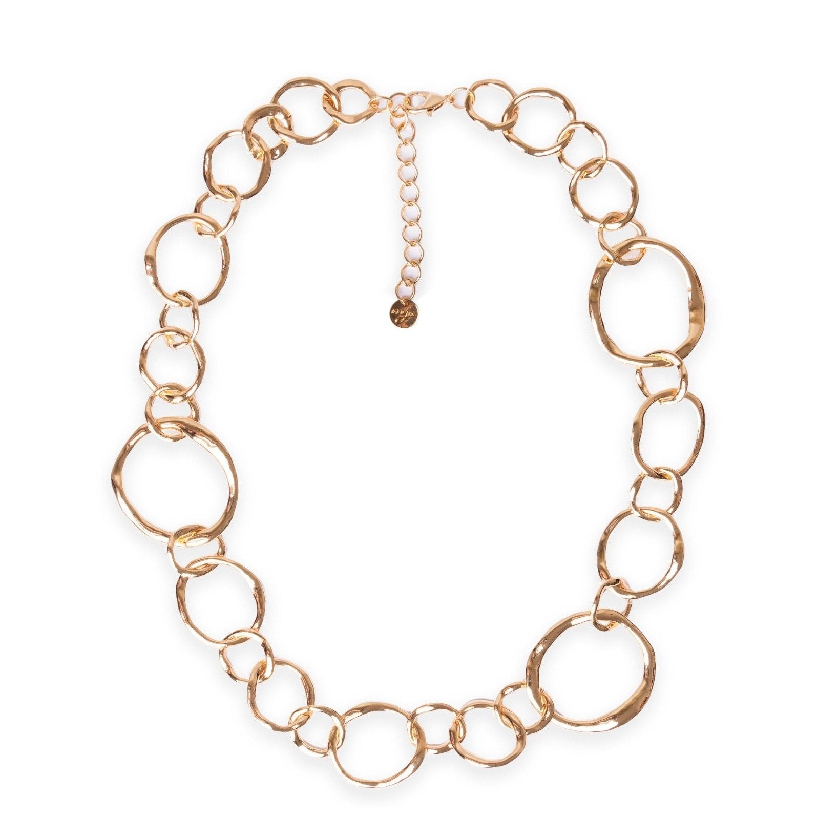 Collana girocollo con cerchi in metallo martellati - Mya Accessories
