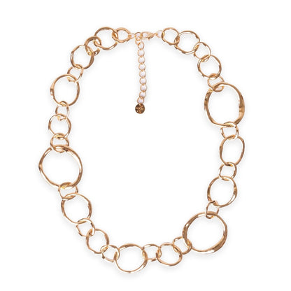 Collana girocollo con cerchi in metallo martellati - Mya Accessories