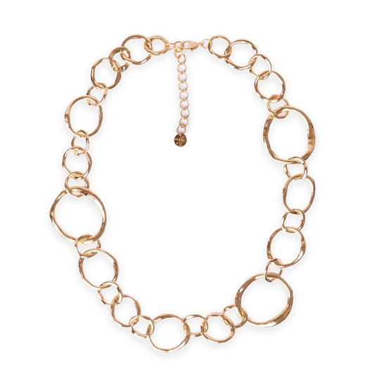 Collana girocollo con cerchi in metallo martellati - Mya Accessories