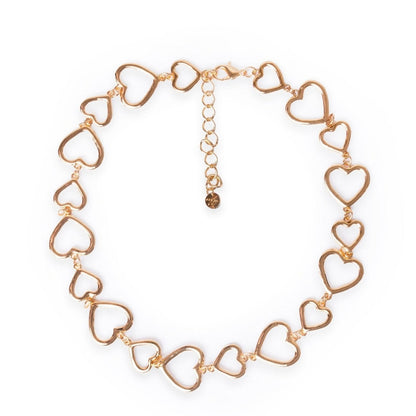 Collana girocollo con cuori in metallo - Mya Accessories