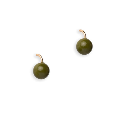 Orecchini con sfera in acrilico verde - Mya Accessories