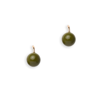 Orecchini con sfera in acrilico verde - Mya Accessories