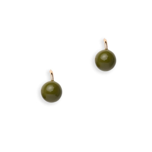 Orecchini con sfera in acrilico verde - Mya Accessories