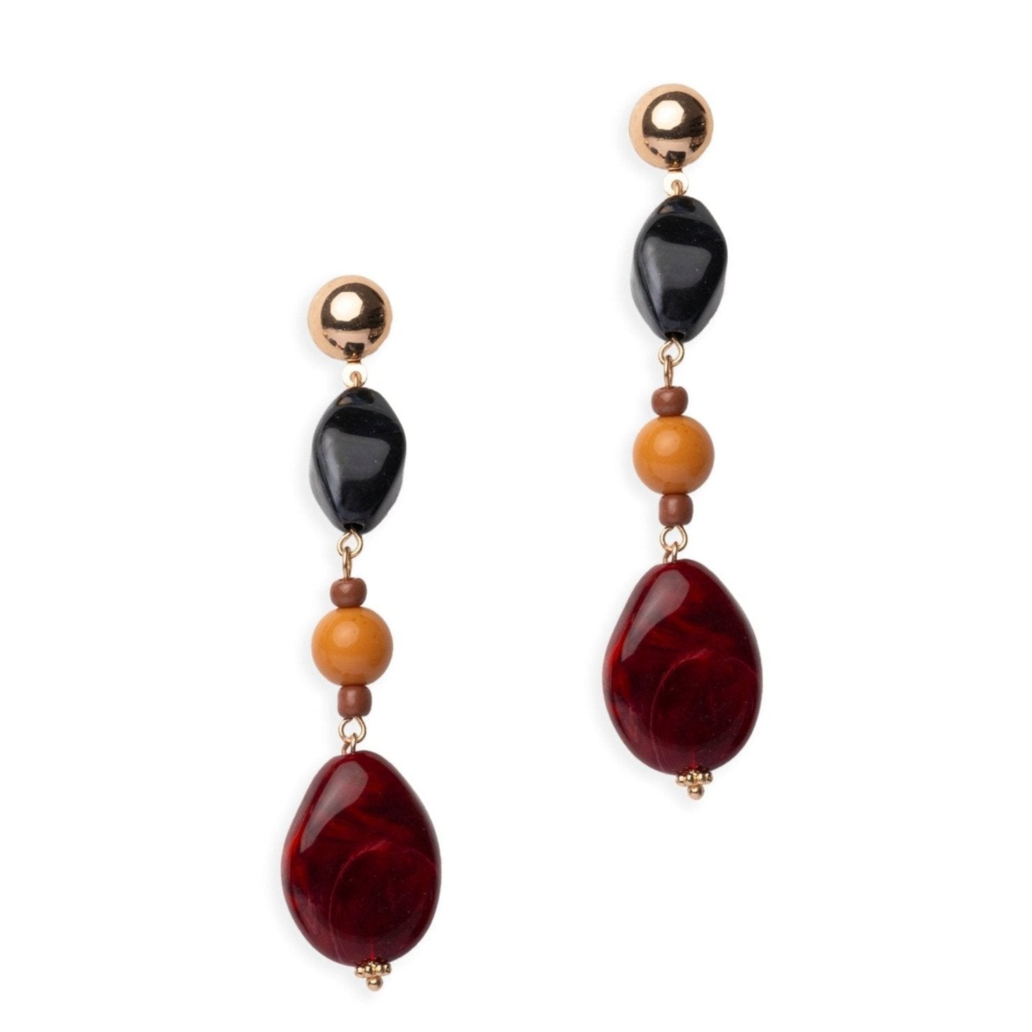 Orecchini pendenti con pietre in acrilico multicolore - Mya Accessories