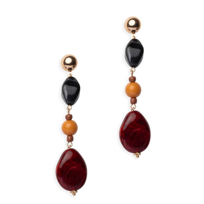 Orecchini pendenti con pietre in acrilico multicolore - Mya Accessories