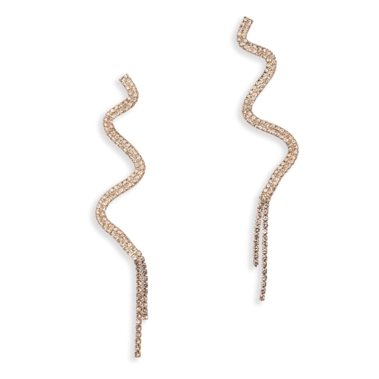 Orecchini pendenti forma a serpente con strass cristallo - Mya Accessories