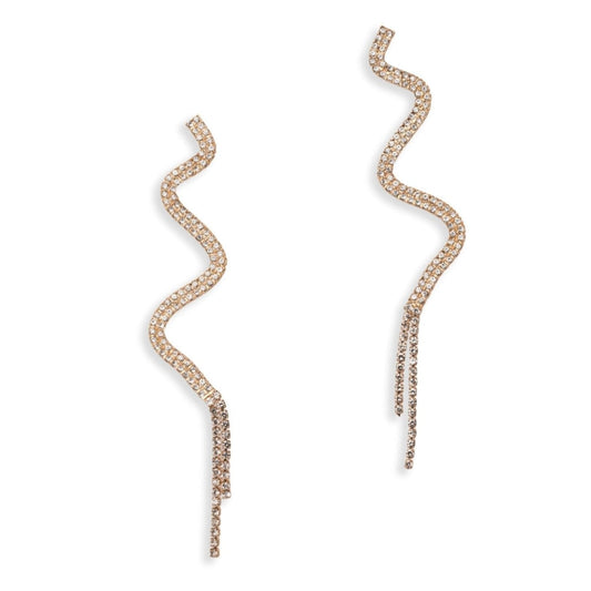 Orecchini pendenti forma a serpente con strass cristallo - Mya Accessories